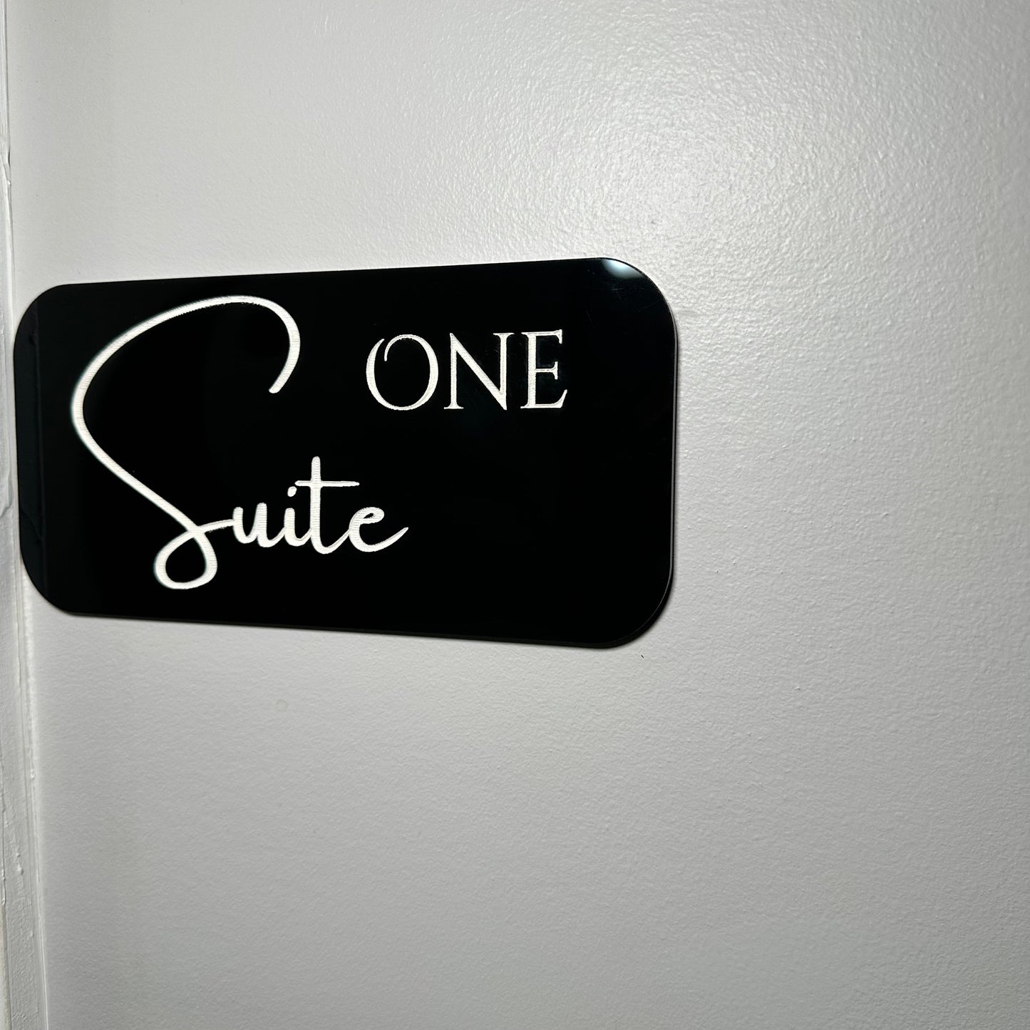 Elegant custom acrylic salon suite sign in Atlanta with engraved business name, perfect for beauty and spa spaces.
Personalized acrylic name plate for Atlanta salon suites, lash studios, nail bars, and beauty professionals.
Stylish 7x3.5 inch acrylic salon door sign handcrafted in Atlanta for hairstylists, estheticians, and spa owners.