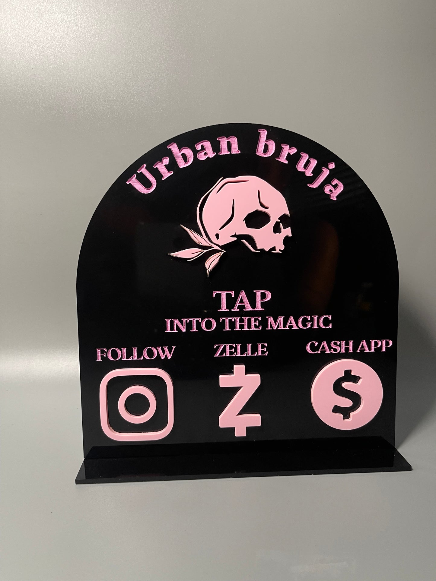 Acrylic Social & Payment Sign