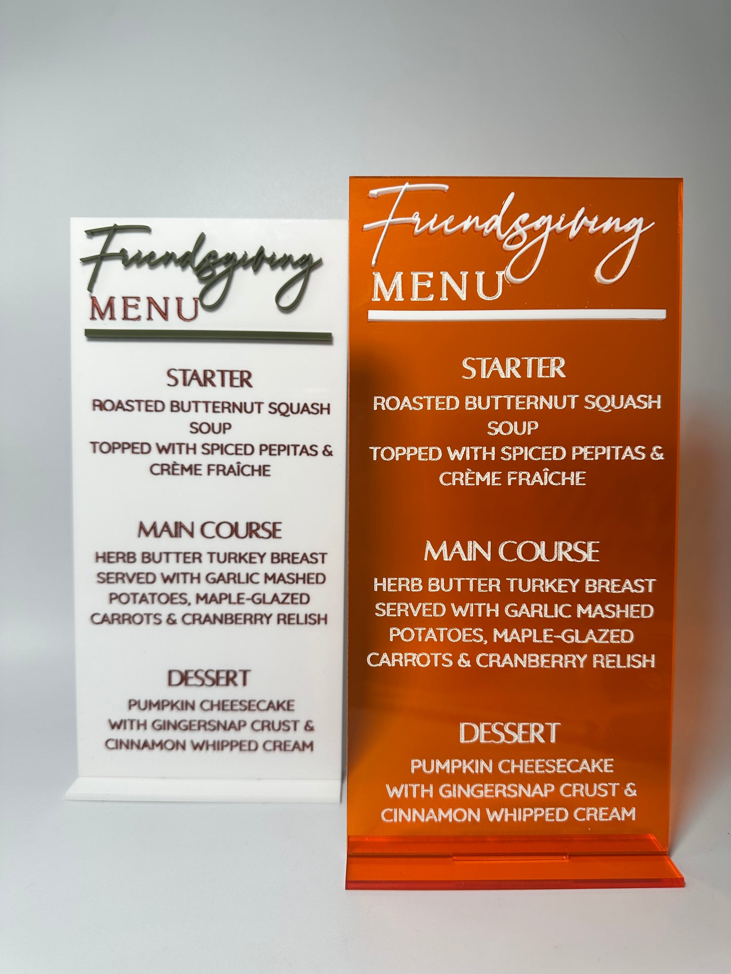 Friendsgiving Acrylic Menu