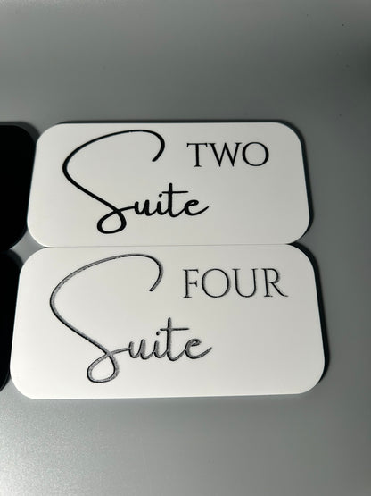 Elegant custom acrylic salon suite sign in Atlanta with engraved business name, perfect for beauty and spa spaces.
Personalized acrylic name plate for Atlanta salon suites, lash studios, nail bars, and beauty professionals.
Stylish 7x3.5 inch acrylic salon door sign handcrafted in Atlanta for hairstylists, estheticians, and spa owners.