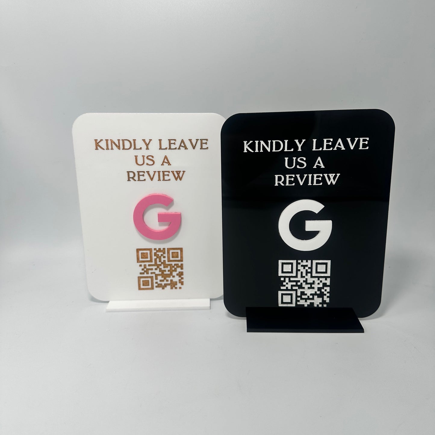 Lioness engraving, custom Google review sign, acrylic review signage, engraved review sign, Google review my business, business reception signage, reception signage for businesses, business rating sign, leave a review, please review sign, front desk signage for small business, small business solutions