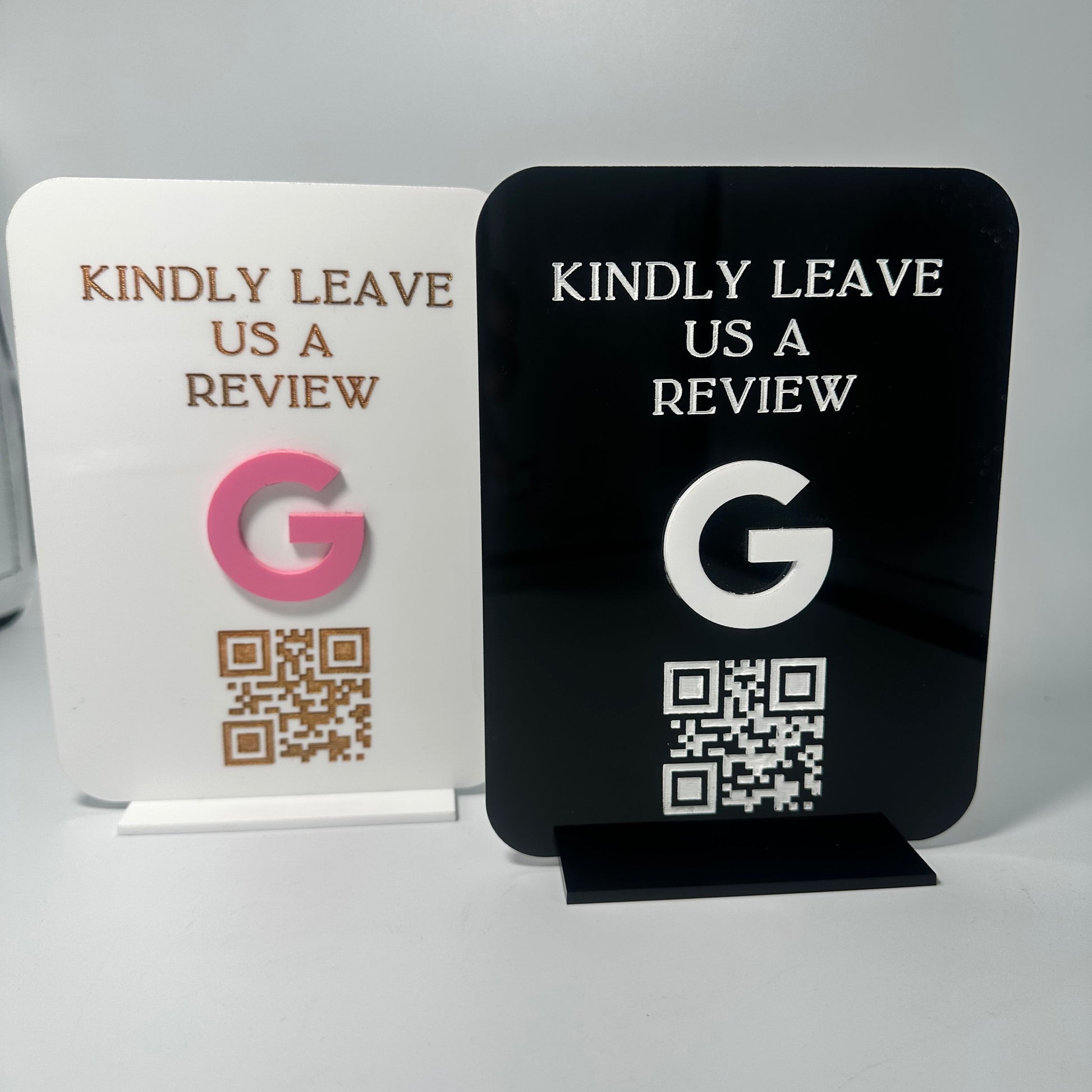 Lioness engraving, custom Google review sign, acrylic review signage, engraved review sign, Google review my business, business reception signage, reception signage for businesses, business rating sign, leave a review, please review sign, front desk signage for small business, small business solutions