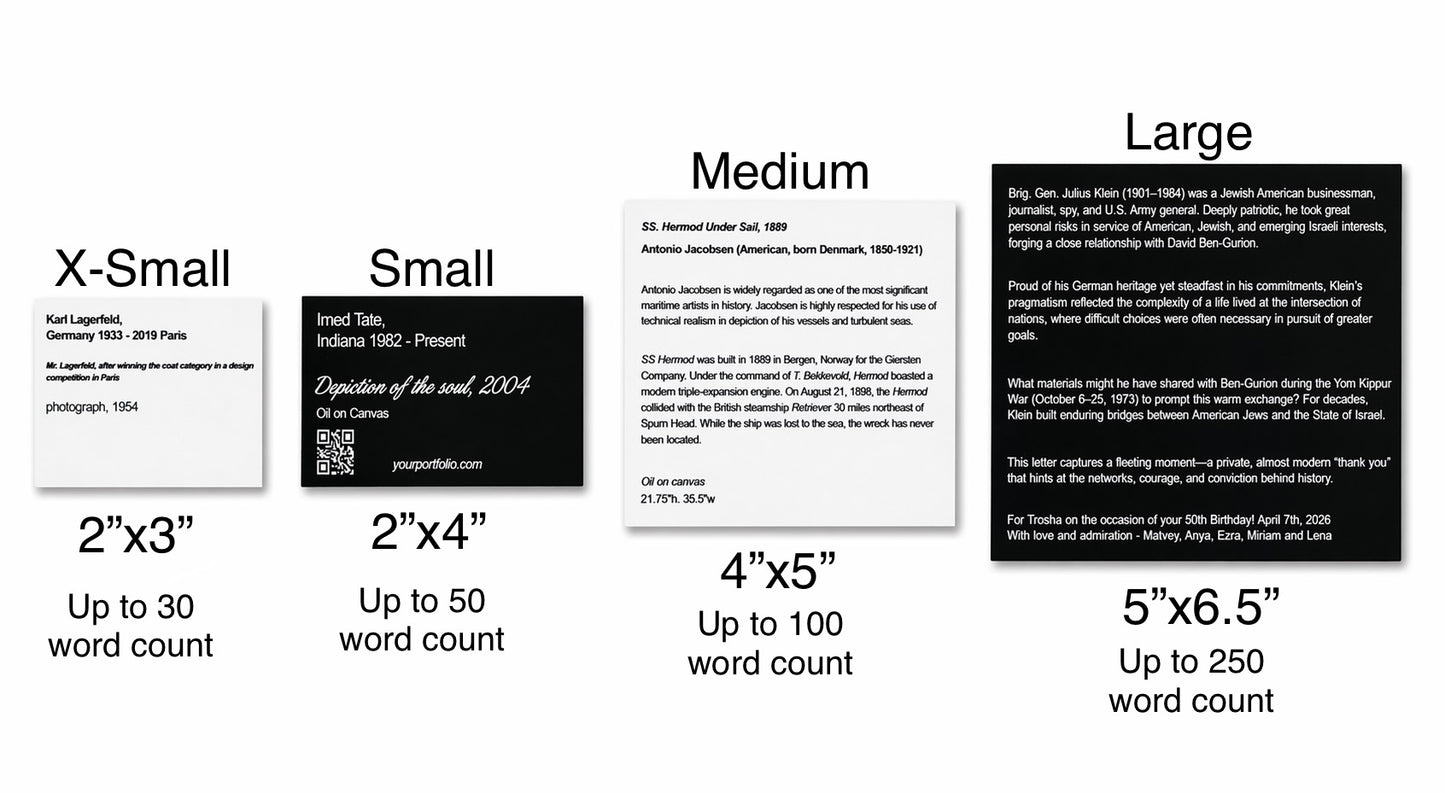 Art Gallery Placards