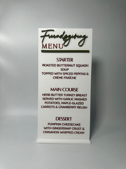 Friendsgiving Acrylic Menu