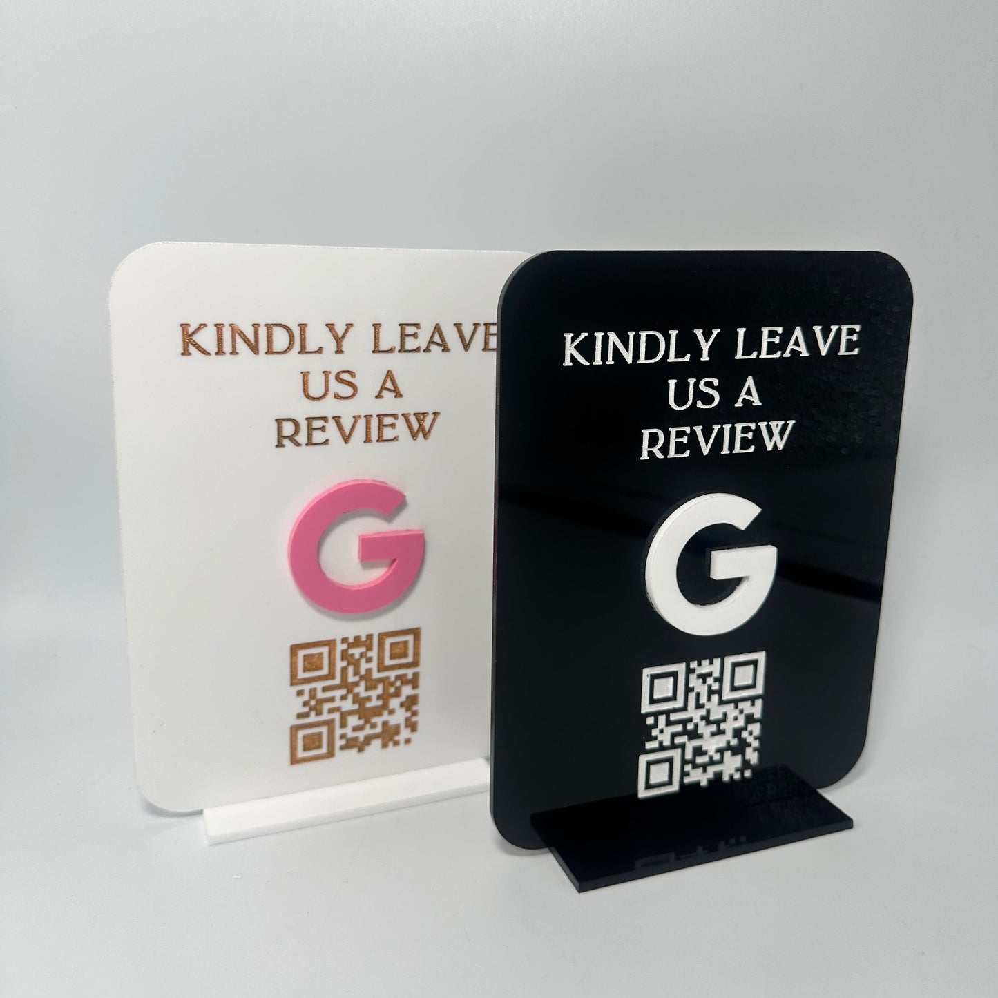 Lioness engraving, custom Google review sign, acrylic review signage, engraved review sign, Google review my business, business reception signage, reception signage for businesses, business rating sign, leave a review, please review sign, front desk signage for small business, small business solutions