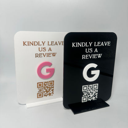 Lioness engraving, custom Google review sign, acrylic review signage, engraved review sign, Google review my business, business reception signage, reception signage for businesses, business rating sign, leave a review, please review sign, front desk signage for small business, small business solutions