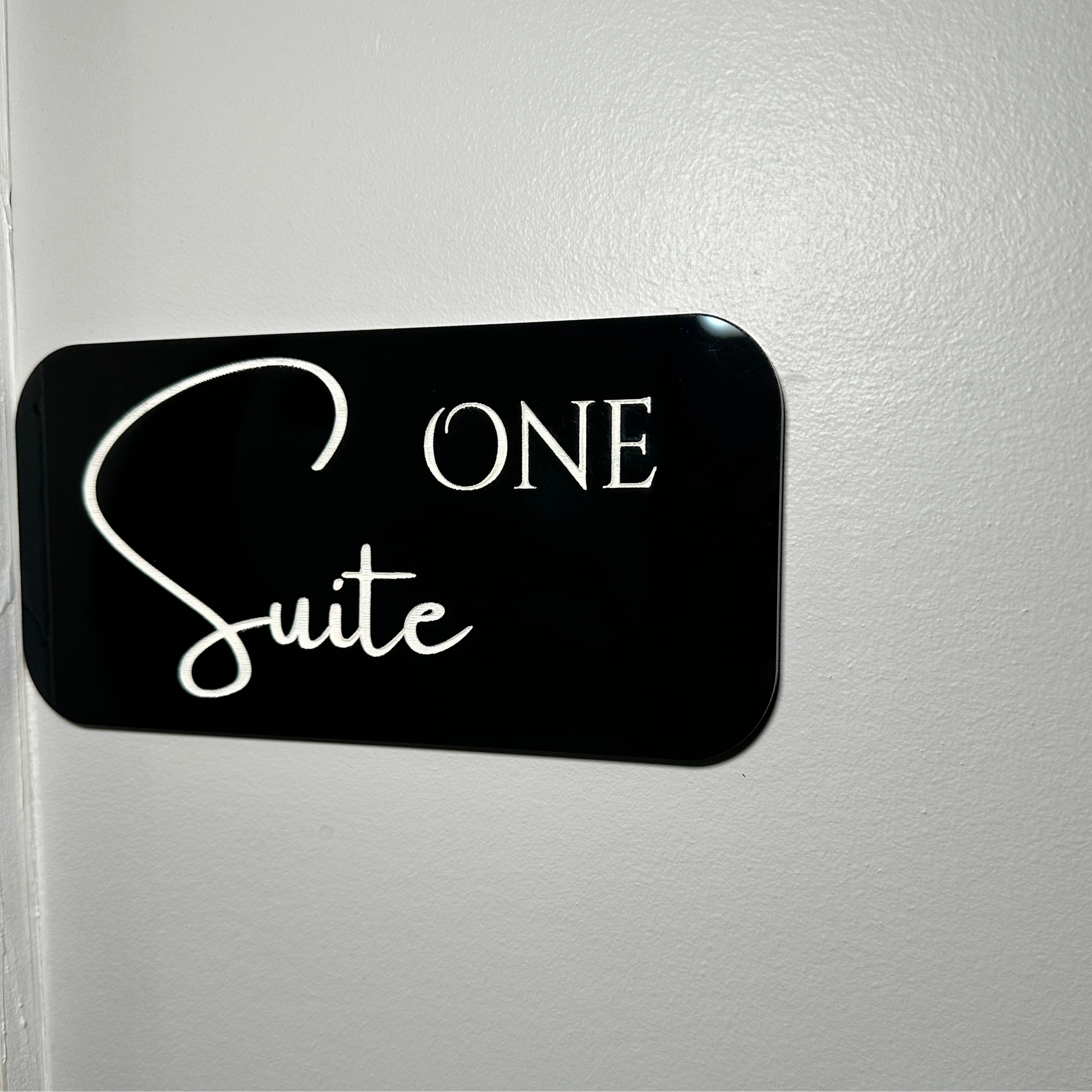 Elegant custom acrylic salon suite sign in Atlanta with engraved business name, perfect for beauty and spa spaces.
Personalized acrylic name plate for Atlanta salon suites, lash studios, nail bars, and beauty professionals.
Stylish 7x3.5 inch acrylic salon door sign handcrafted in Atlanta for hairstylists, estheticians, and spa owners.
