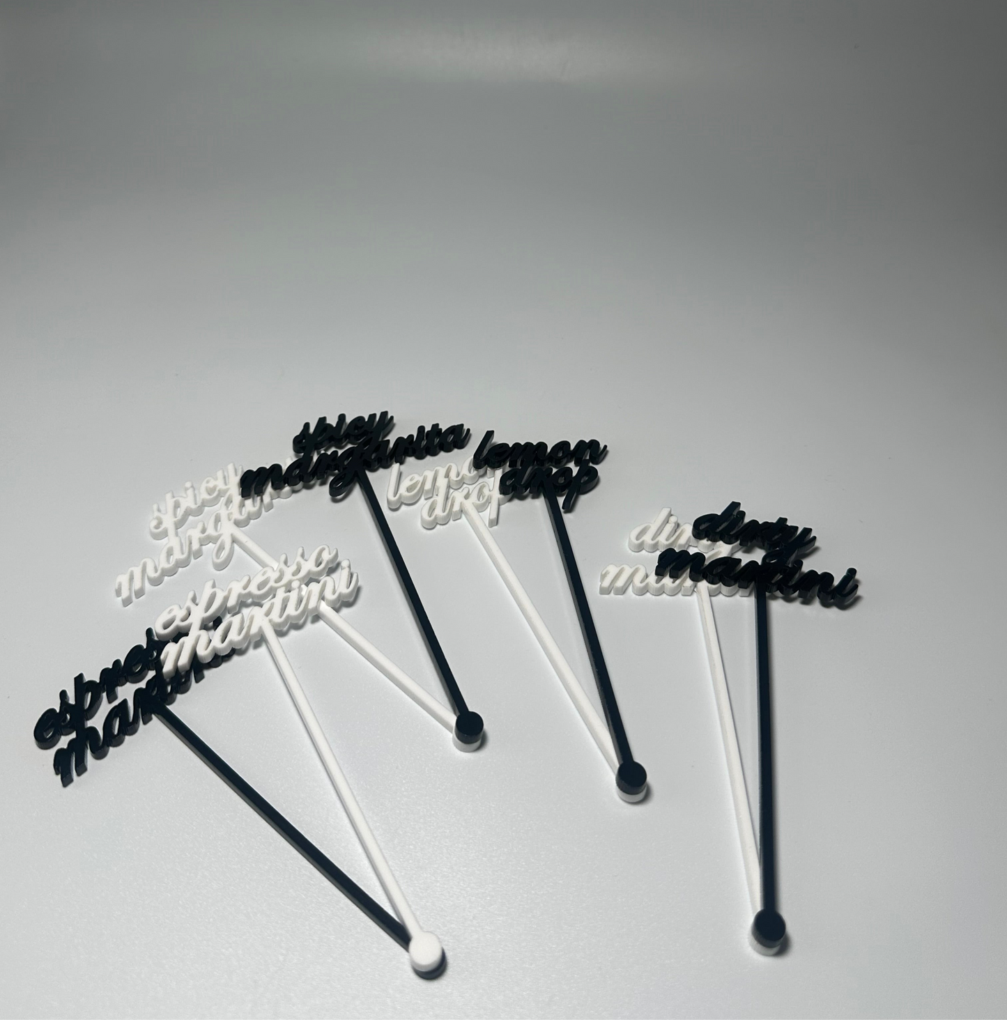 drink name stirrers, party decor, espresso martini drink stirrers, martini themed party decor, martini themed party, classy drink decor, drink accessories, drink tags, martini party, minimalist party decor, party vendor atlanta, party vendor miami, acrylic sign vendor, swizzle sticks, mobile bartender set up, mobile bartender must haves, elevate your bar set up,custom bar menus Atlanta, laser engraved drink menus, acrylic bar, custom acrylic signs Atlanta small business 