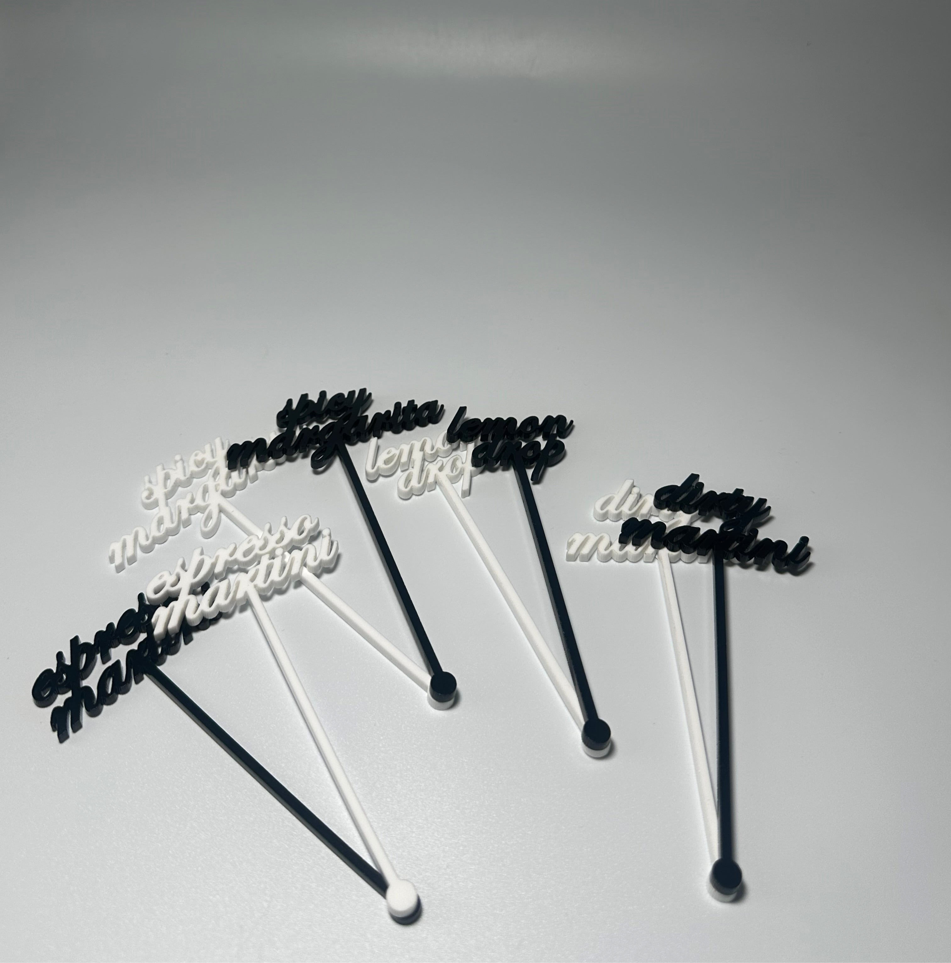 drink name stirrers, party decor, espresso martini drink stirrers, martini themed party decor, martini themed party, classy drink decor, drink accessories, drink tags, martini party, minimalist party decor, party vendor atlanta, party vendor miami, acrylic sign vendor, swizzle sticks, mobile bartender set up, mobile bartender must haves, elevate your bar set up,custom bar menus Atlanta, laser engraved drink menus, acrylic bar, custom acrylic signs Atlanta small business 