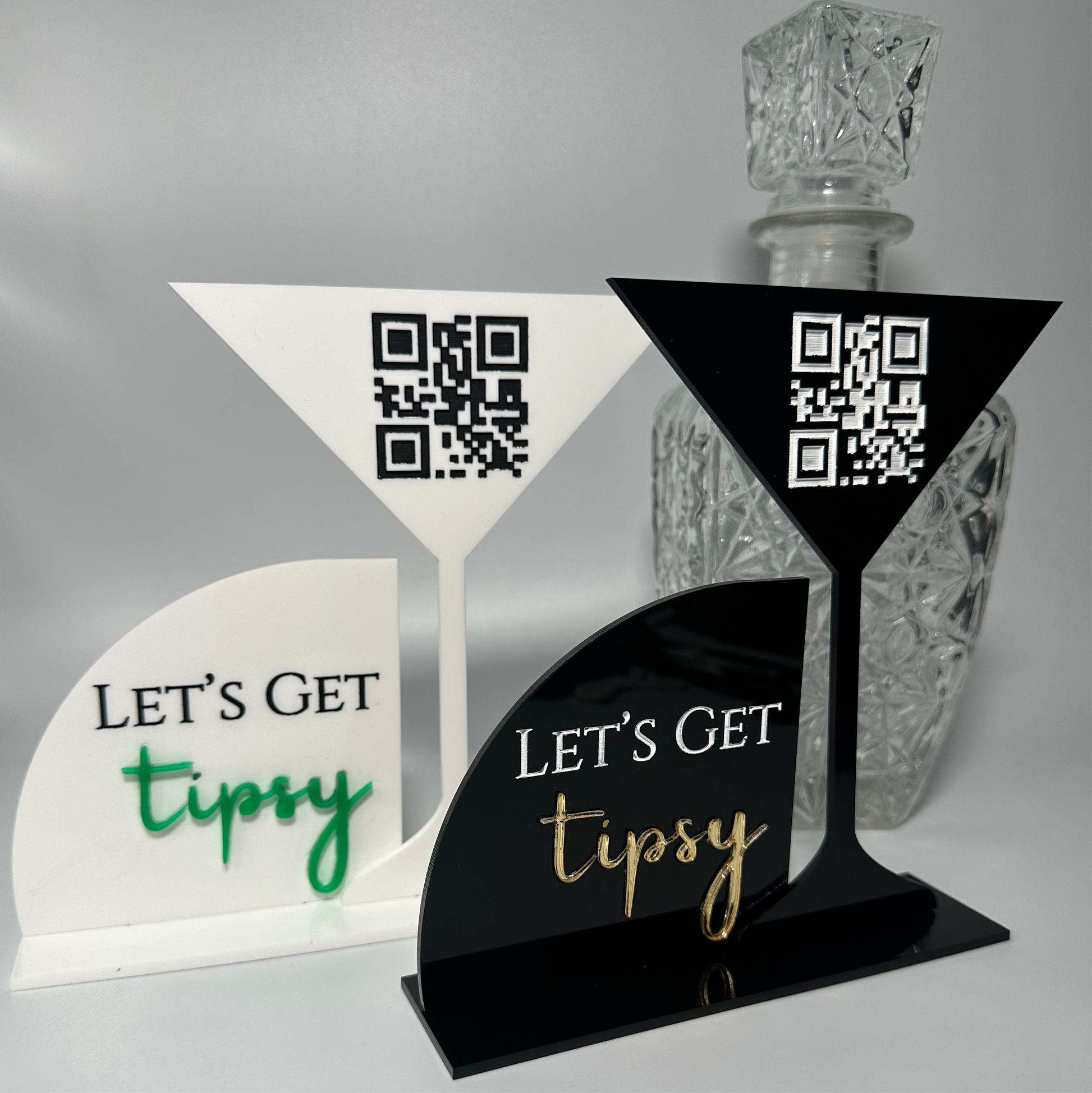 feeling tipsy sign, QR tip sign, bar top sign, mobile bartender essential, personalized tip jar, virtual tip jar, acrylic sign for business, business signage, let’s get tipsy sign, bartender sign, cute tip jar, simple tip jar, cash app code, Venmo code sign, Zelle link sign, mobile wallet, lioness engraving, atlanta sign vendor, vendors in atlanta, sign company in atlanta